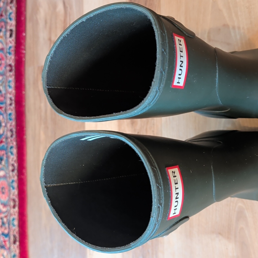 Hunter Women's Original Short Waterproof Rain Boots, Green W10 - Picture 7 of 8